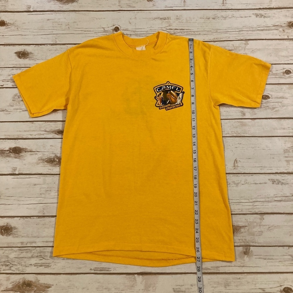 Vintage Camel Cigarettes Smooth Character Single Stitch Yellow T-Shirt Large - Picture 4 of 8